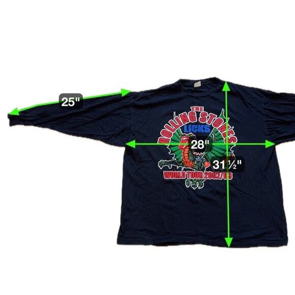 Rolling Stones Licks Tour 2002/03 Dragon Graphic Long Sleeve Shirt XXL USA - Picture 8 of 8